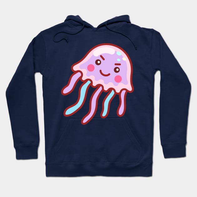 Evil Cotton Candy Jellyfish Minimal Hoodie by lightsonfire